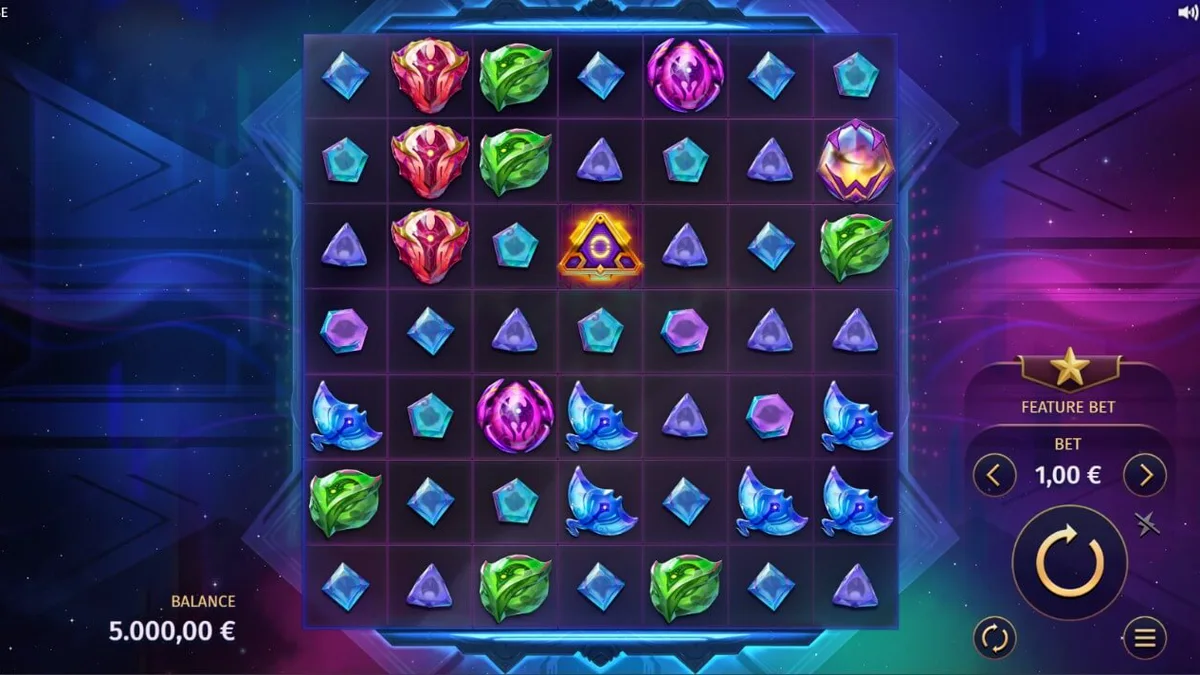 Tampilan visual futuristik dan kosmik dari slot Phantom Pulse