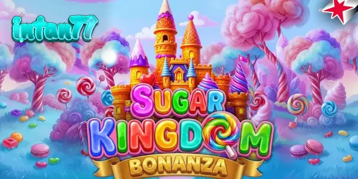 Tampilan visual permainan slot Sugar Kingdom Bonanza dengan tema permen yang ceria